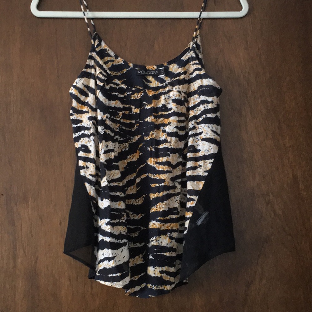 VOLCOM zebra stripe tank.